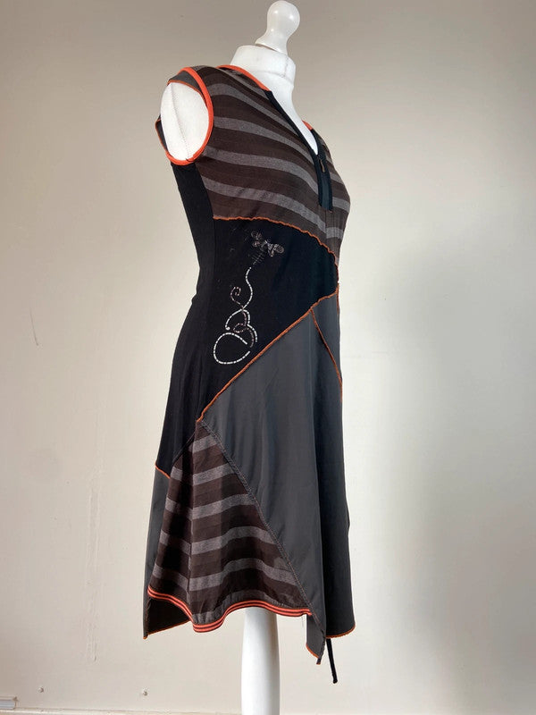 French Archival Striped Hooded Dress - Size L/XL