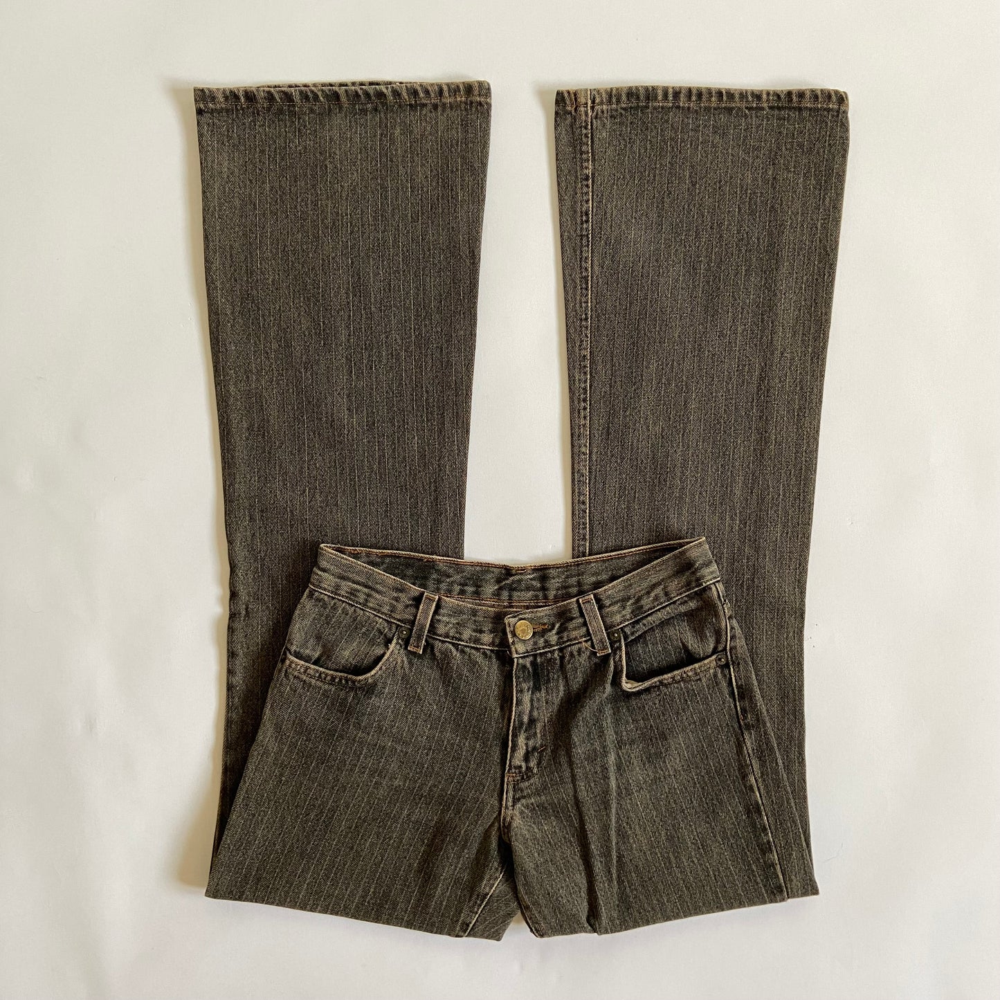 00s Pinstriped Bootcut Jeans - Size 6