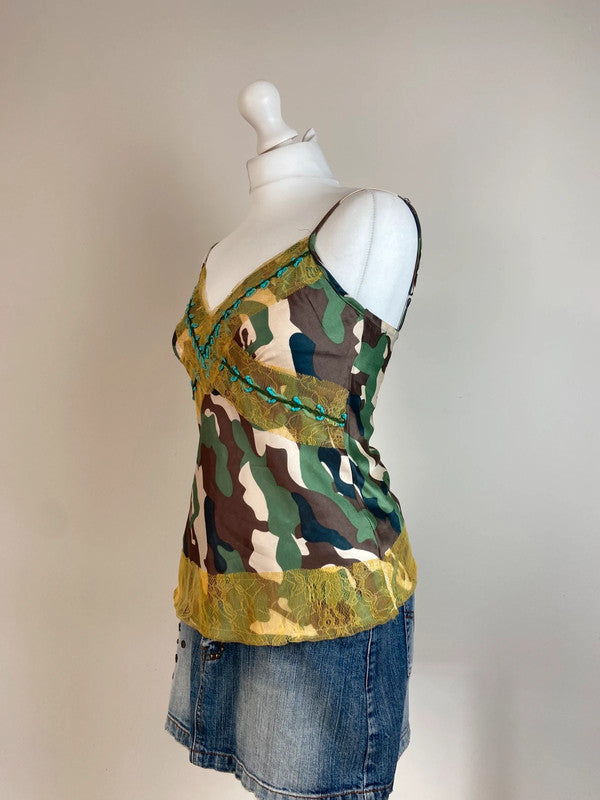 Morgan 00s Camo Print Cami - Size M