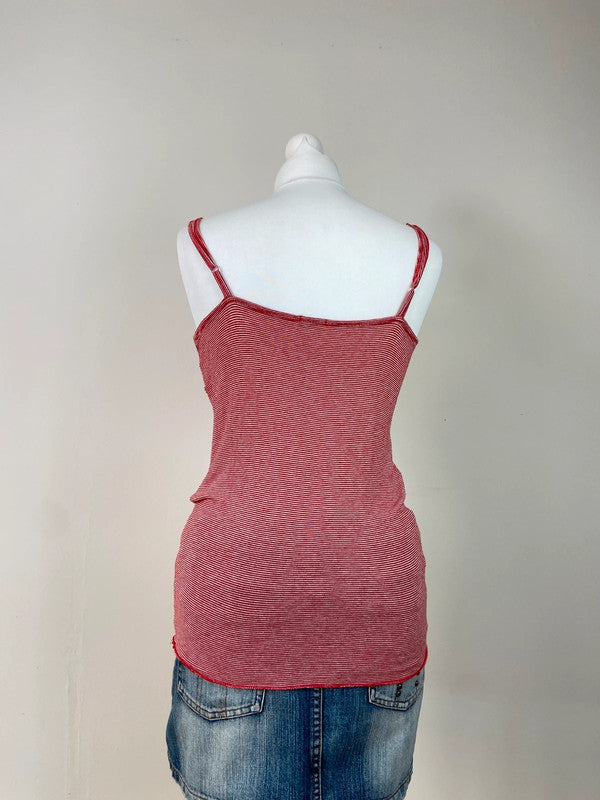 00s Striped Ruffled Cami - Size M