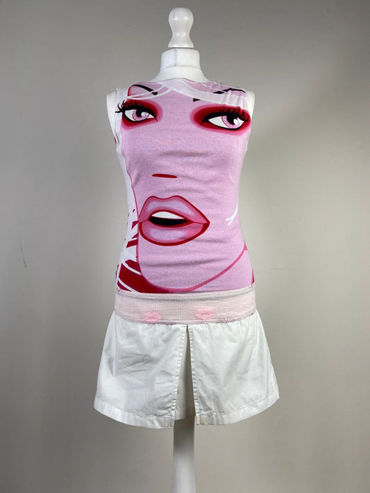 Custo Barcelona Girl Graphic Print Mini Dress - Size XS/S