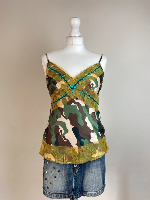 Morgan 00s Camo Print Cami - Size M