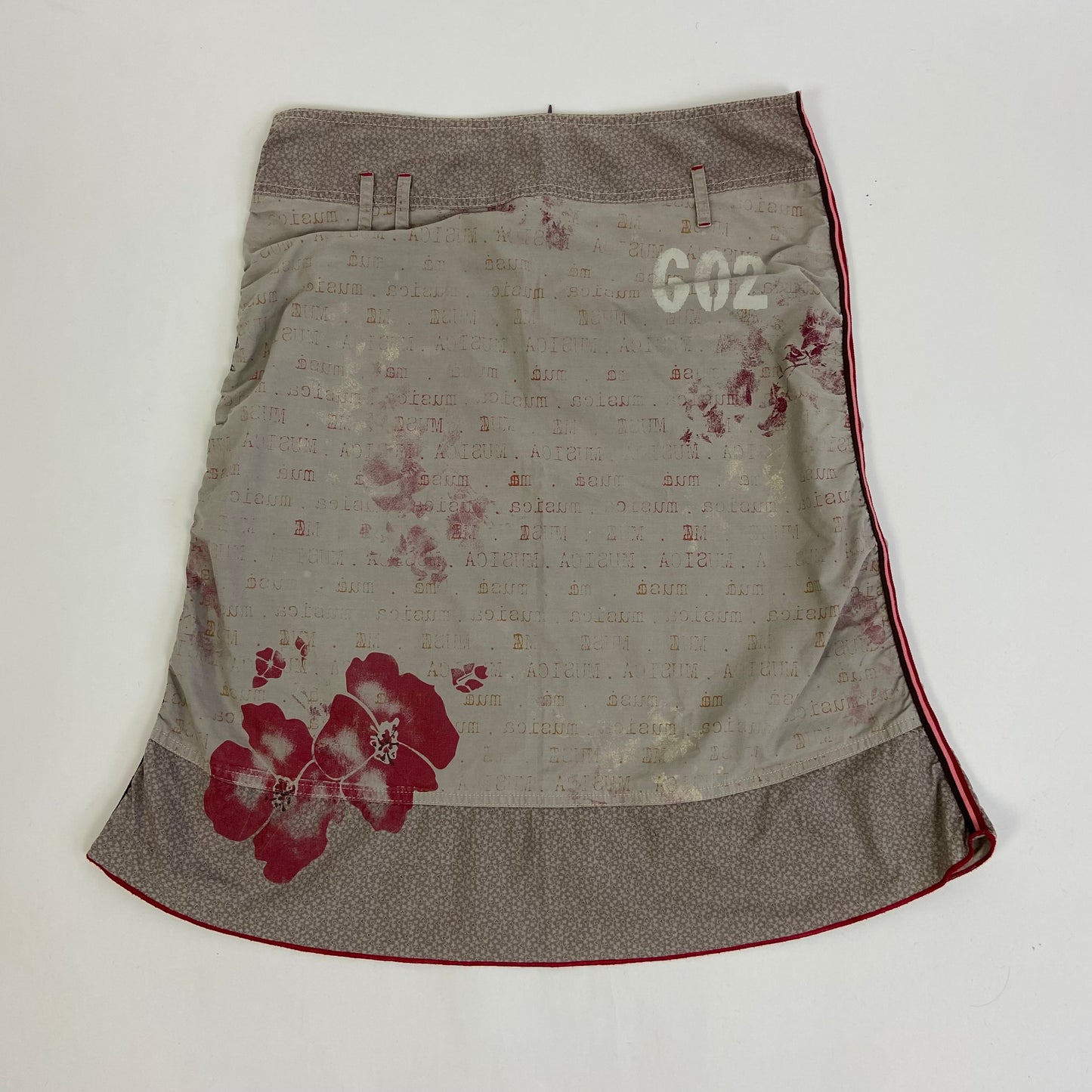 Cop Copine Graphic Ruched Skirt - Size M