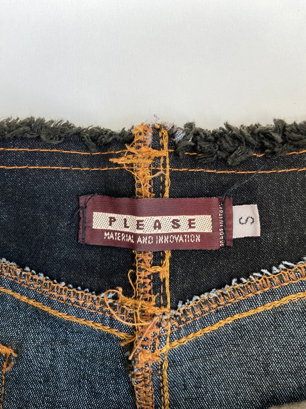 00s Distressed Denim Skirt - Size XS/S