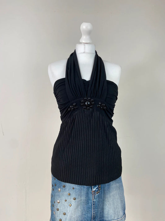 00s Morgan Beaded Halterneck Top - Size S/M