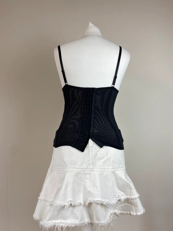 90s Black Corset Style Top - Size XS