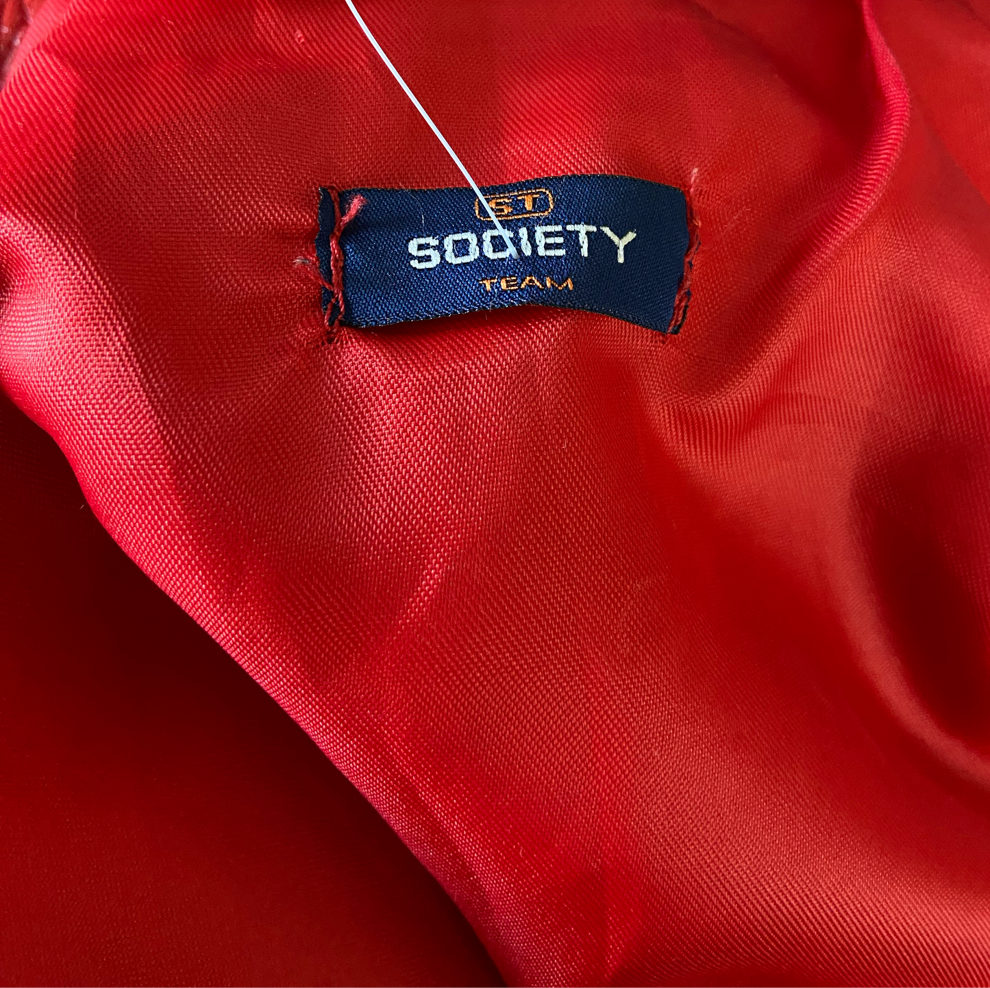 00s Red & Beige Leather Racer Motorcycle Jacket - Size S