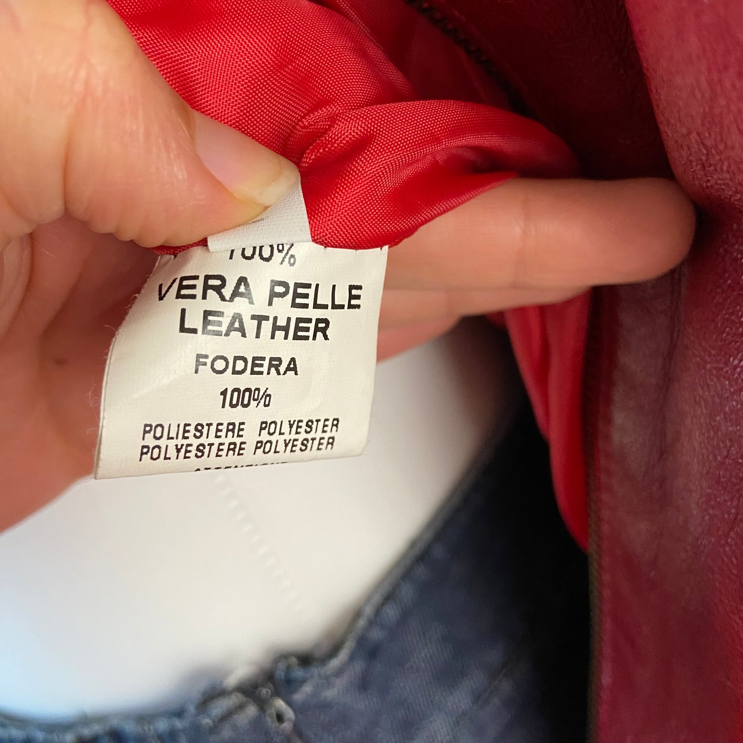 00s Burgundy Leather Jacket - Size S