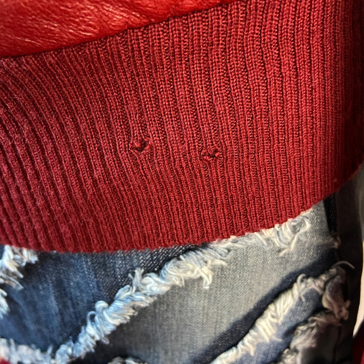 00s Burgundy Leather Jacket - Size S