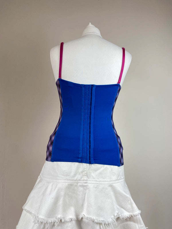 00s Checkered Corset Top - Size XS/S