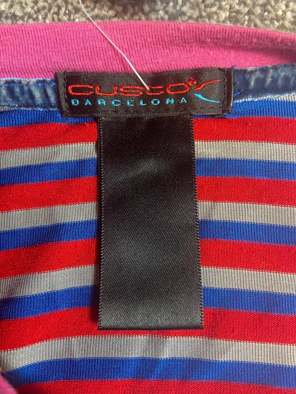 Custo Barcelona Graphic Print Striped Dress - Size S/M