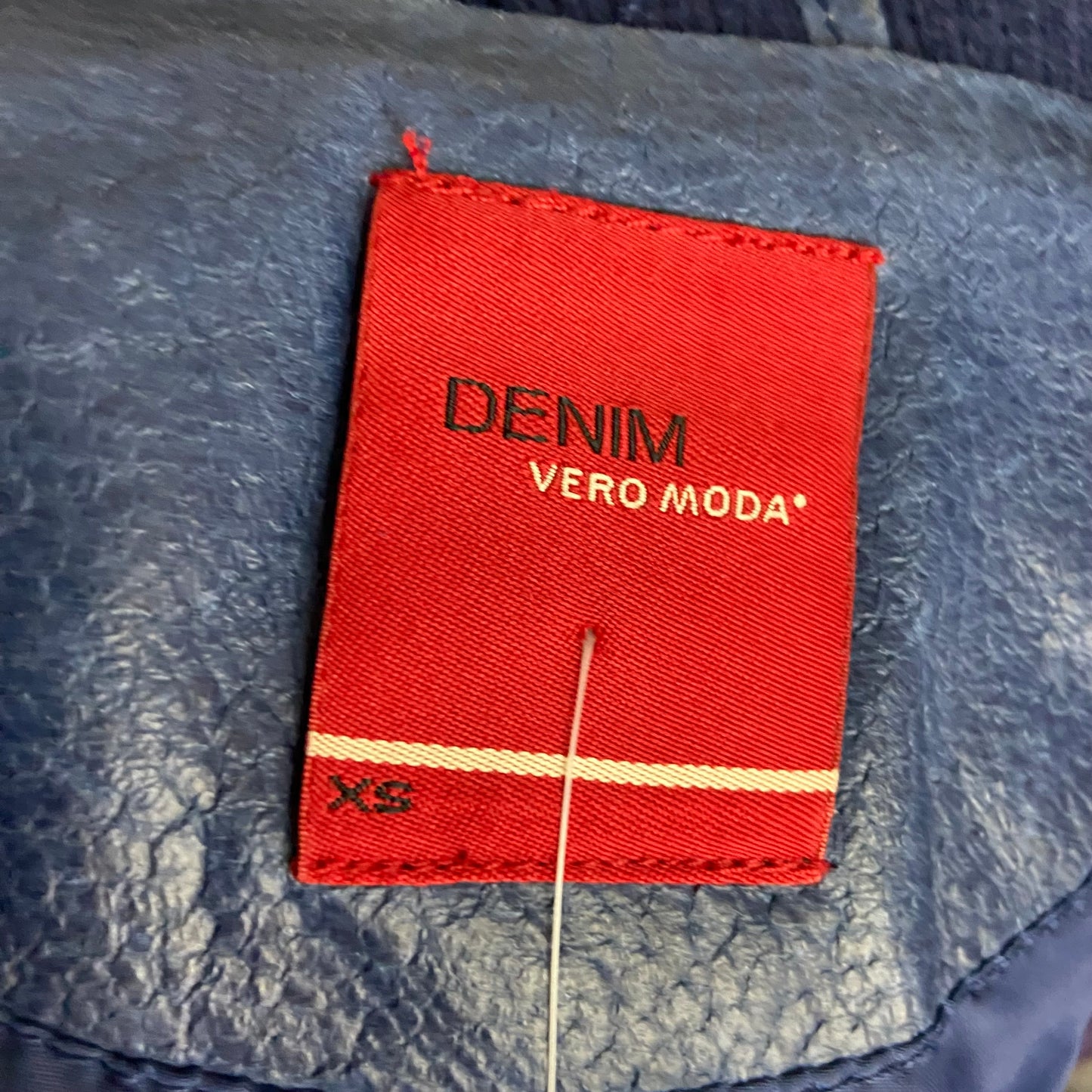 00s Blue Leather Jacket - Size XS