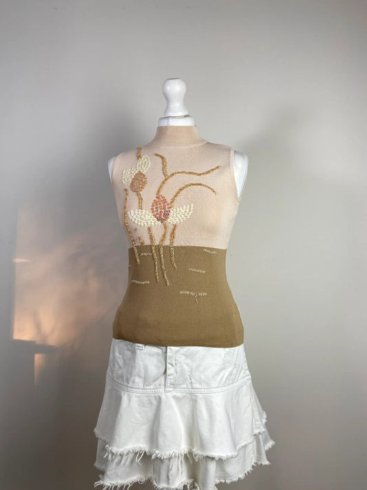 90s Sequin Embellished Vest Top - Size M