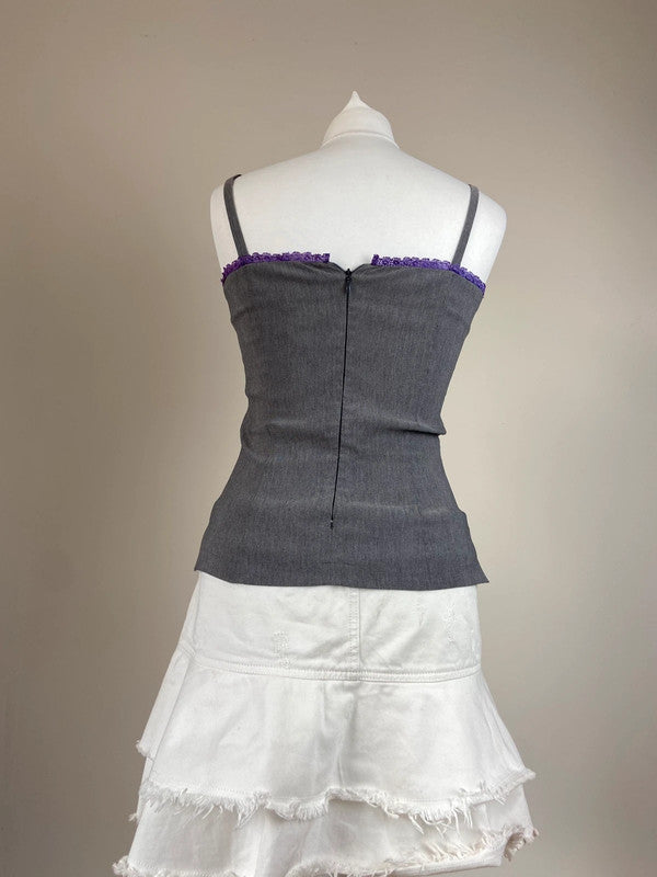 90s Office Siren Grey Cami Top - Size S