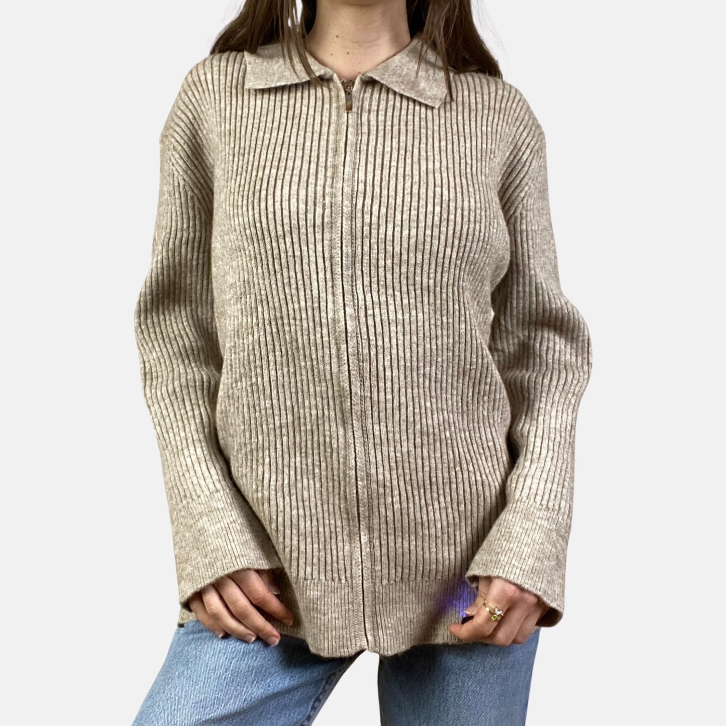 90s Collared Zip Jumper - Size M/L