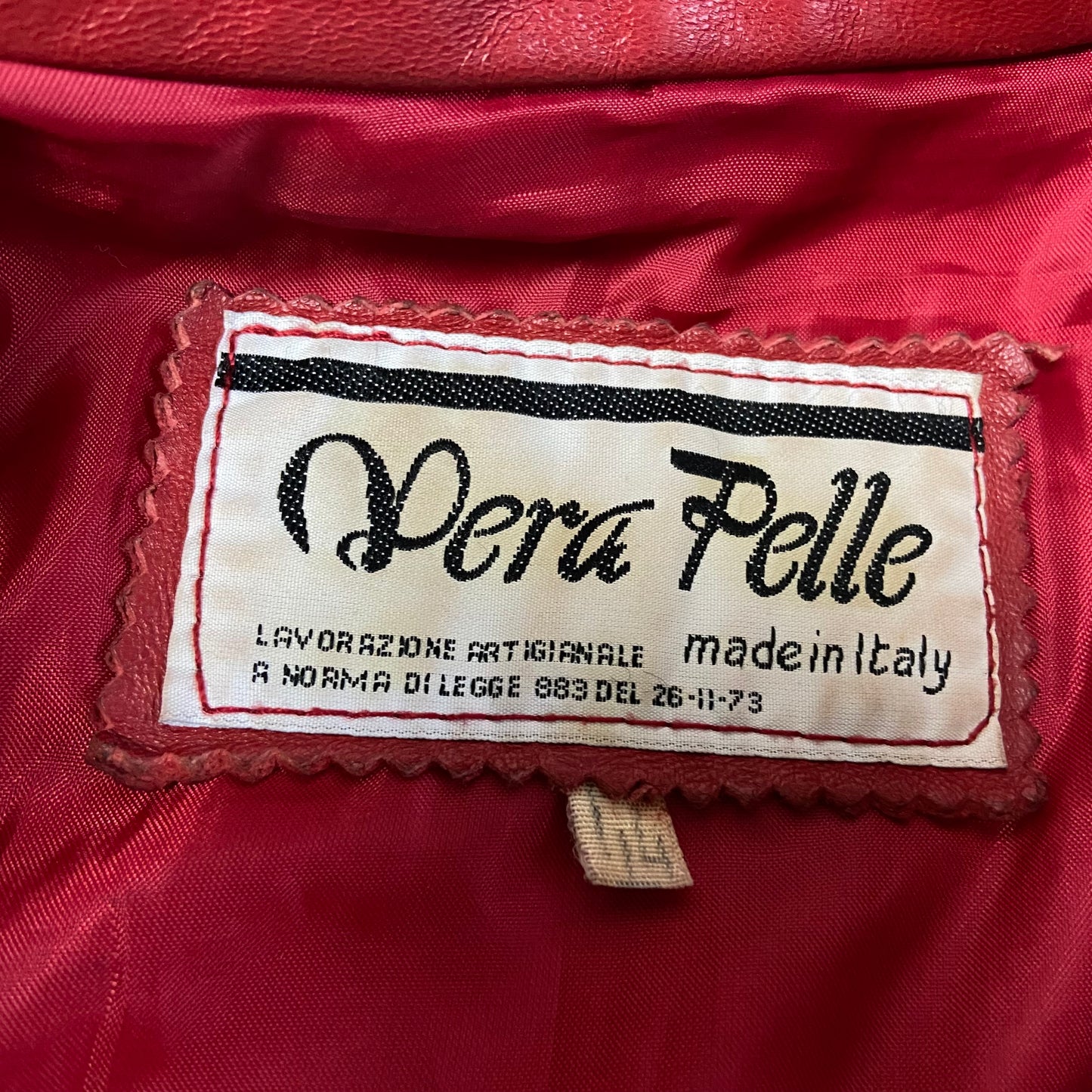 Vintage Red Leather Jacket- Size M/L