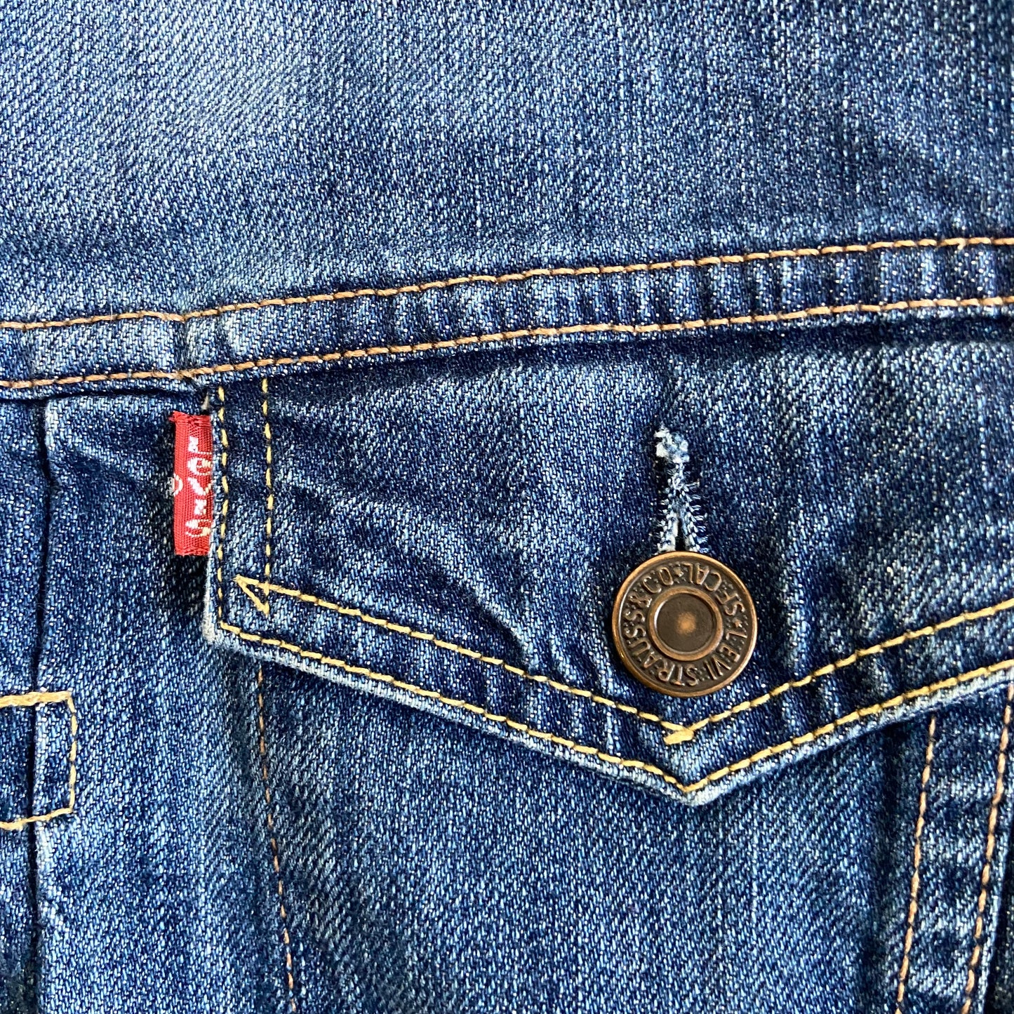 Vintage Levi's Zip Up Denim Jacket - Size L