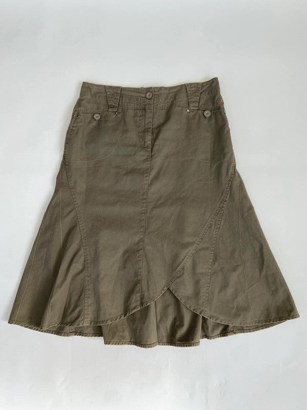 00s Khaki Midi Skirt - Size XS/S