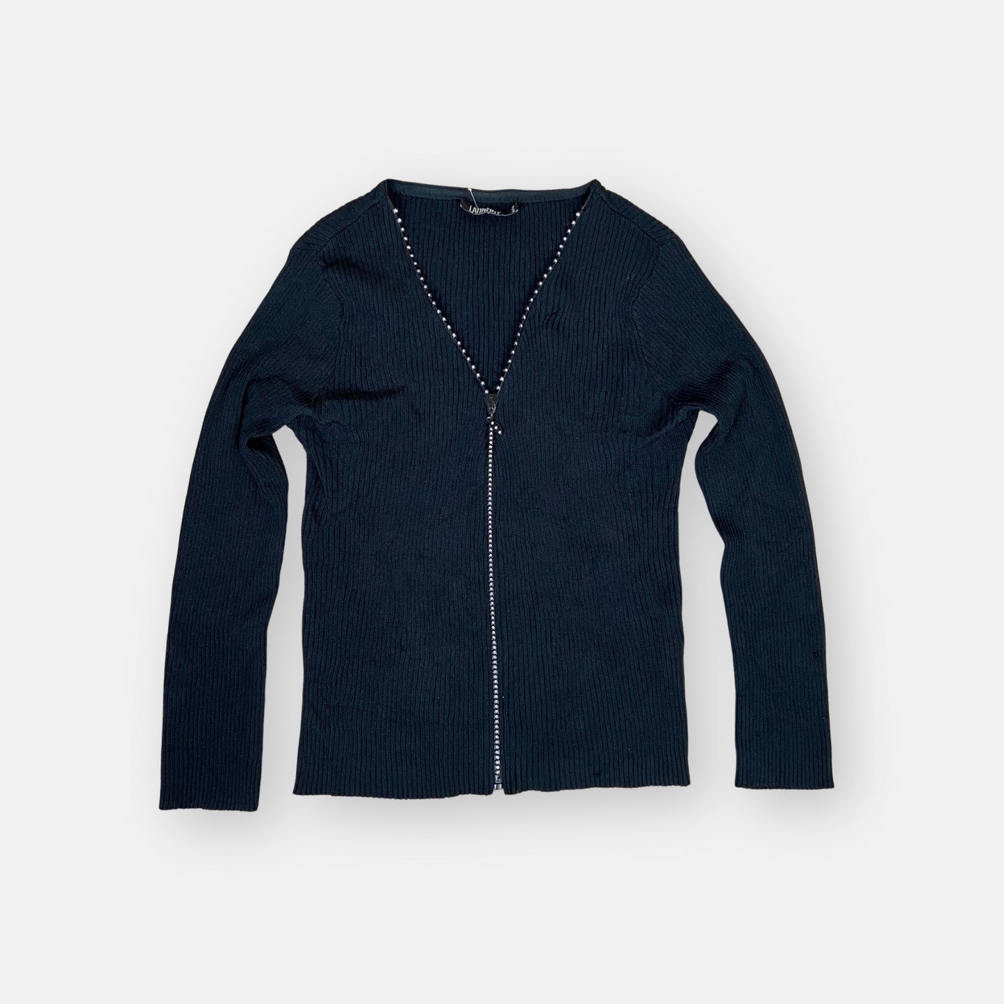 00s Diamanté Zip Jumper - Size XS