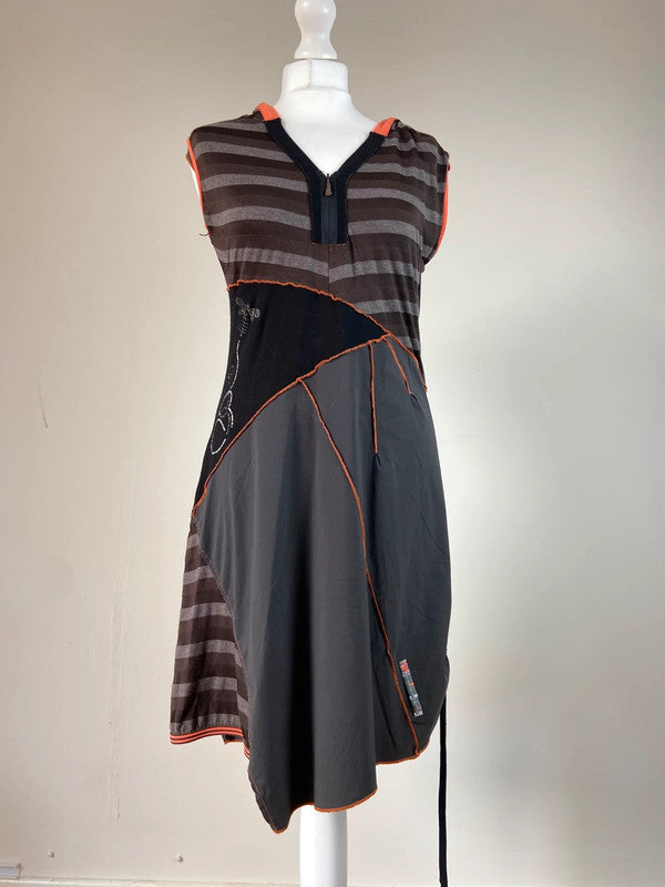 French Archival Striped Hooded Dress - Size L/XL