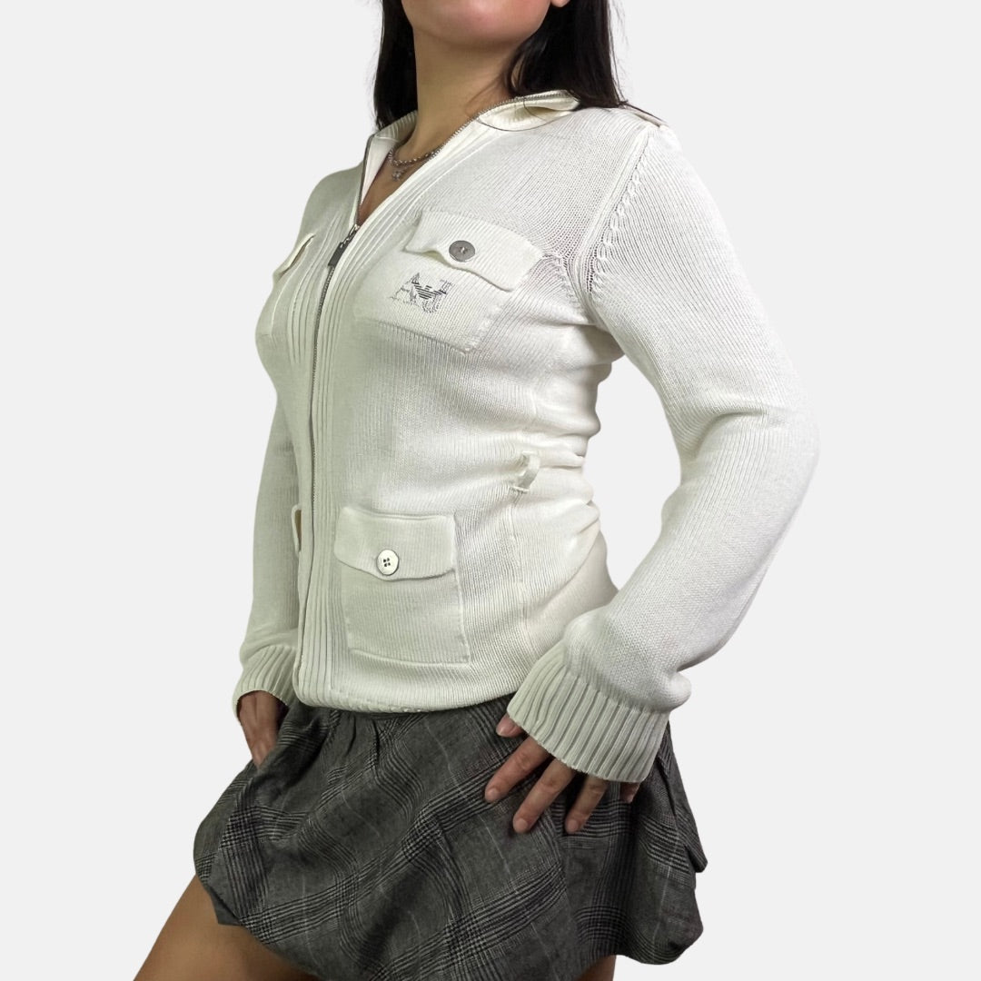 Armani Jeans Zip Up Jumper - Size S/M - Funky Cat