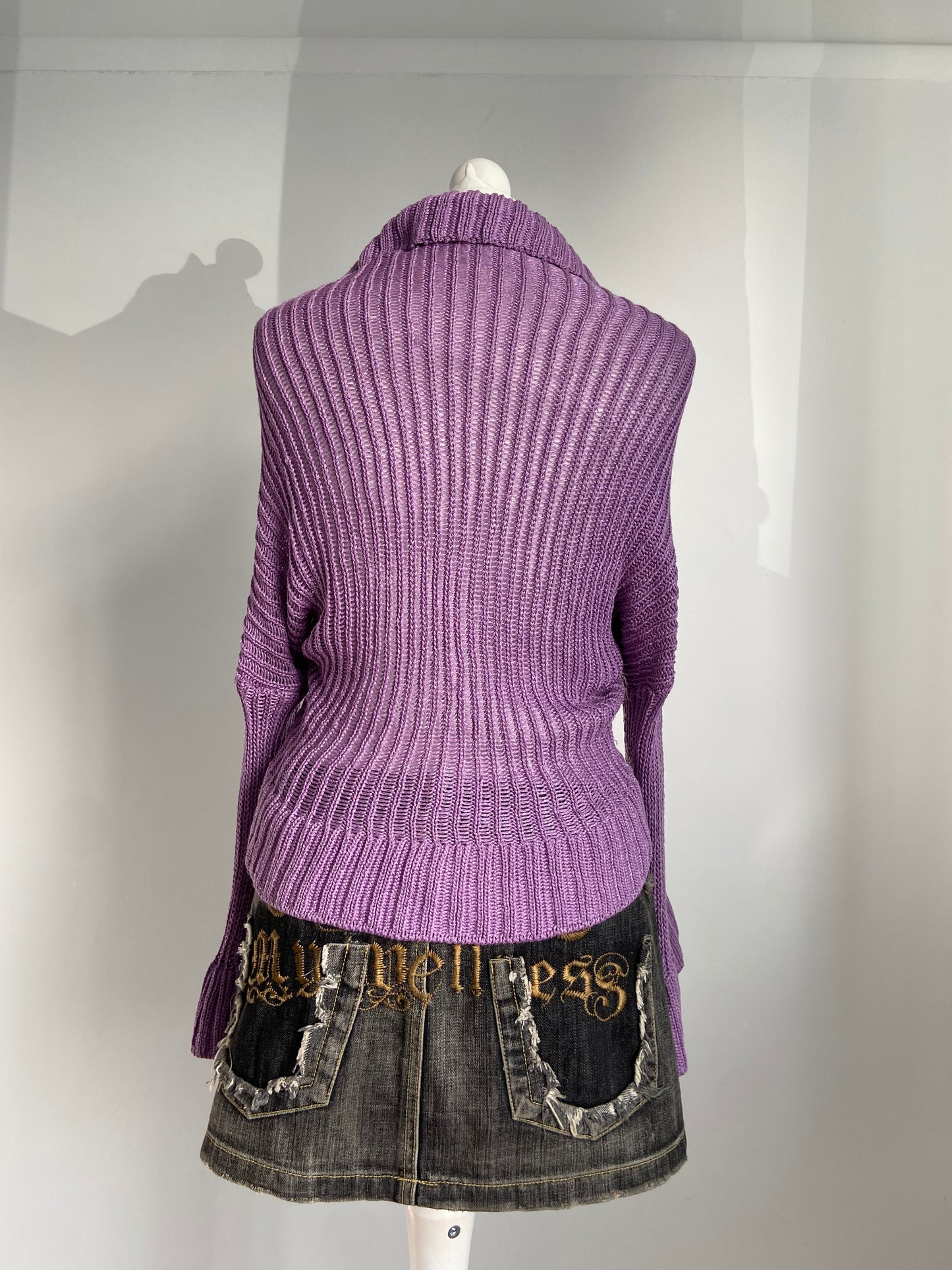 Vintage 00s Ruffled Cardigan - Size S - Funky Cat