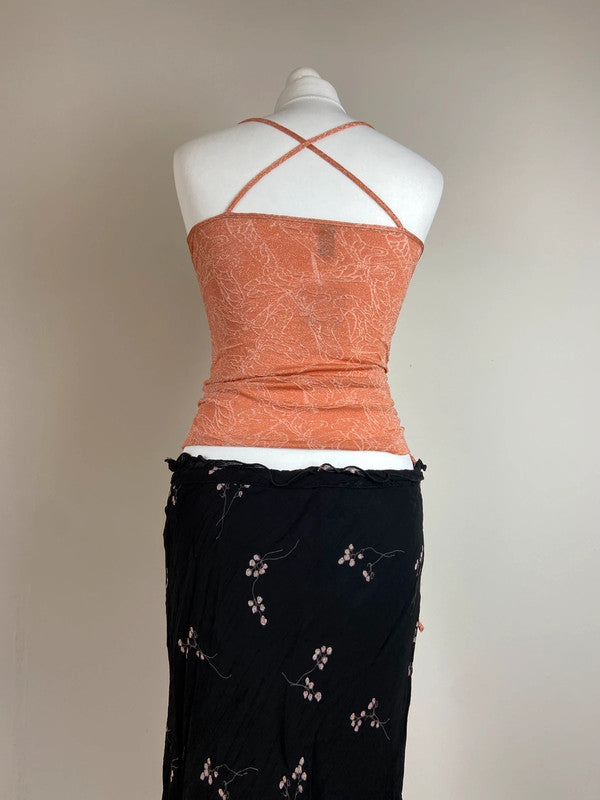 90s Shimmery Ruched Top - Size S