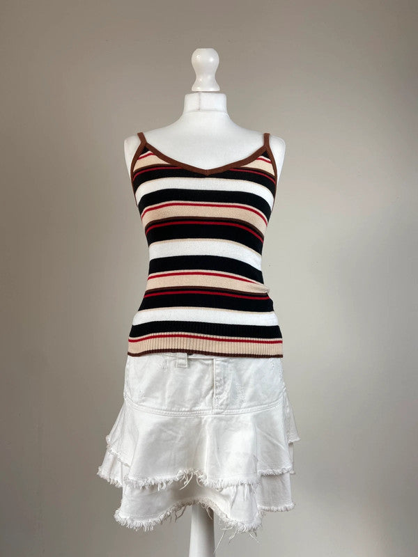 00s Multicoloured Striped Cami - Size S/M
