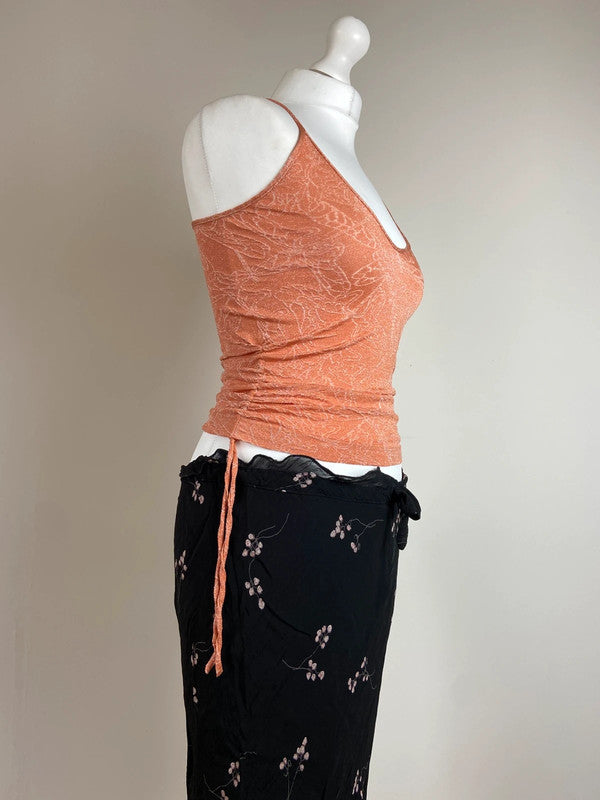 90s Shimmery Ruched Top - Size S