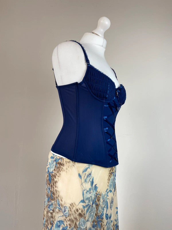 00s Blue Corset Top - Size S/M