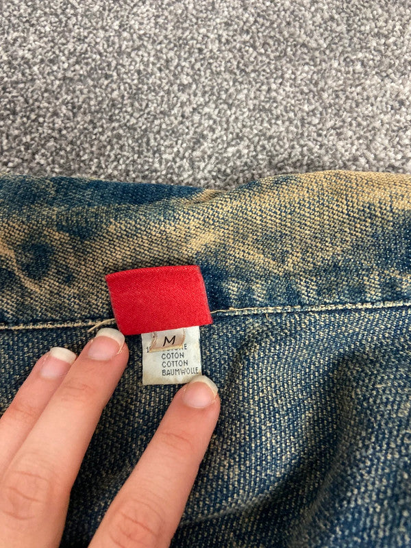 Vintage 00s Denim Trench Coat - Size M