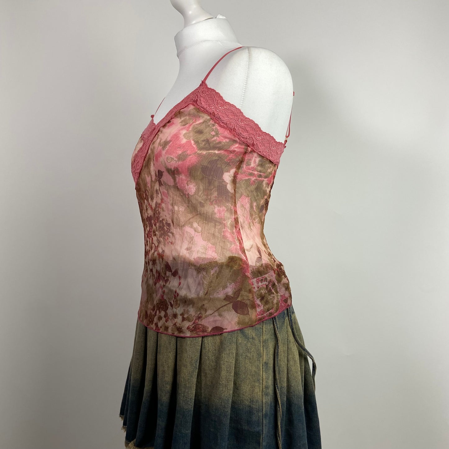 90s Morgan De Toi Lace Mesh Cami - Size S