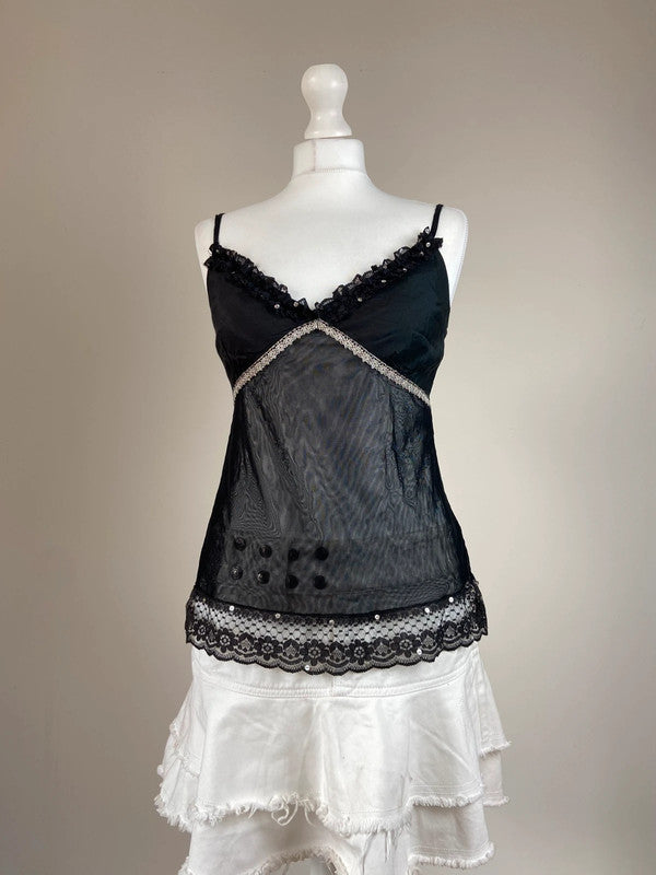 00s Lace Embellished Cami - Size M