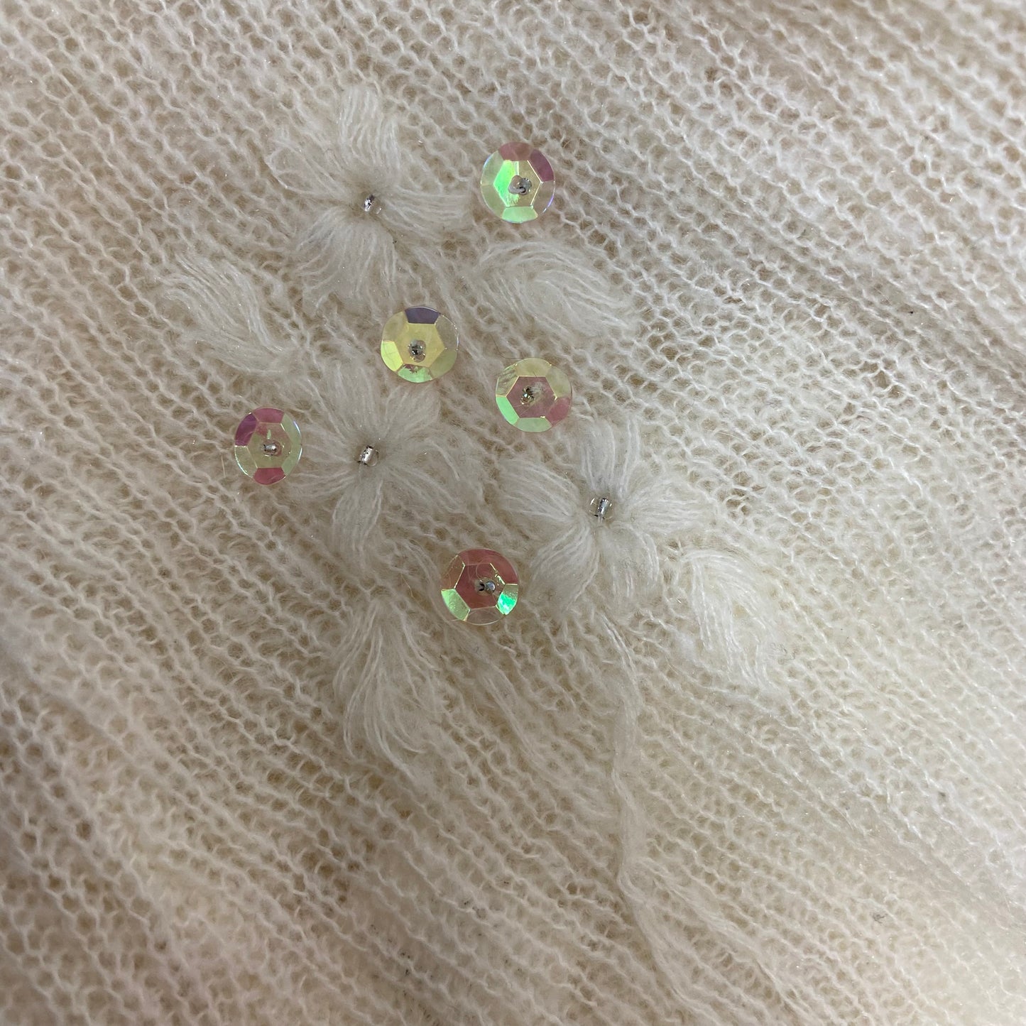 00s Ruffled Knit Cardigan - Size L