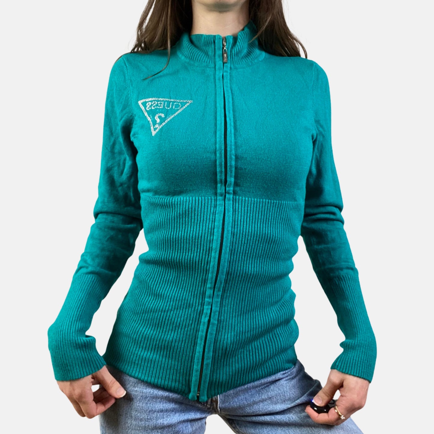 00s Guess Diamanté Jumper - Size XS