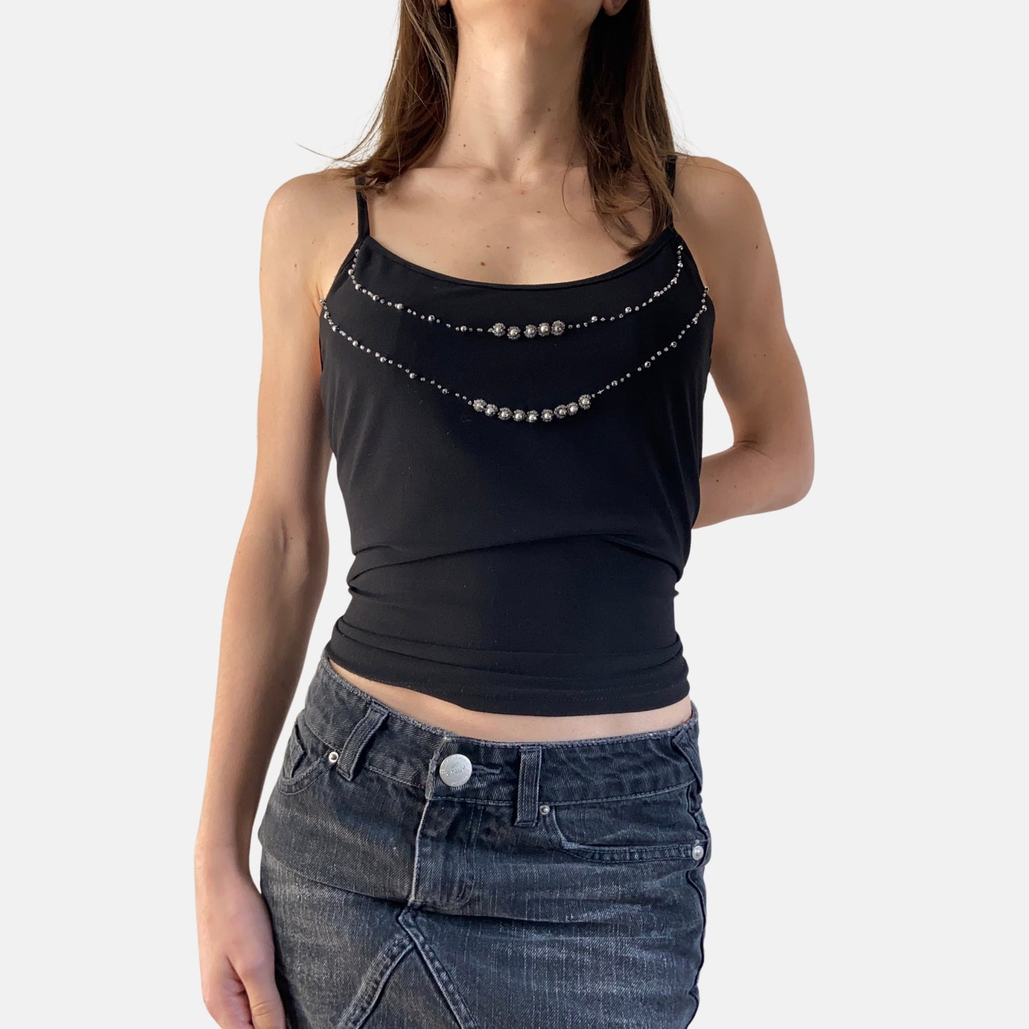 00s Black Cami - Size S - Funky Cat