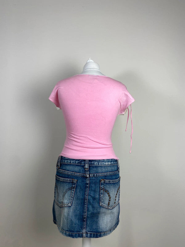 90s Graphic Printed Baby Tee - Size S