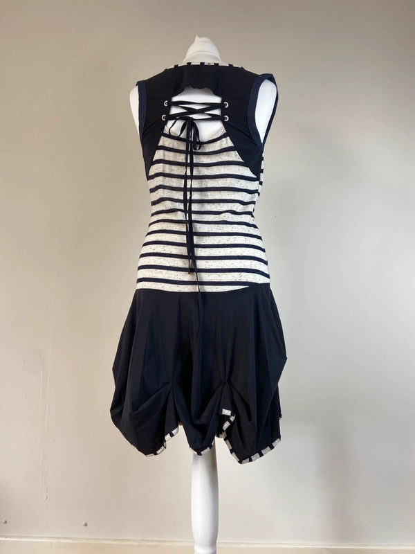 Parisian Striped Dress With Slouch Neck - Size M
