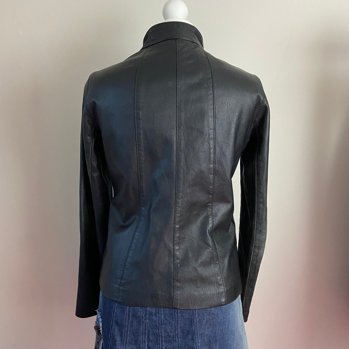00s Racer Leather Jacket - Size M