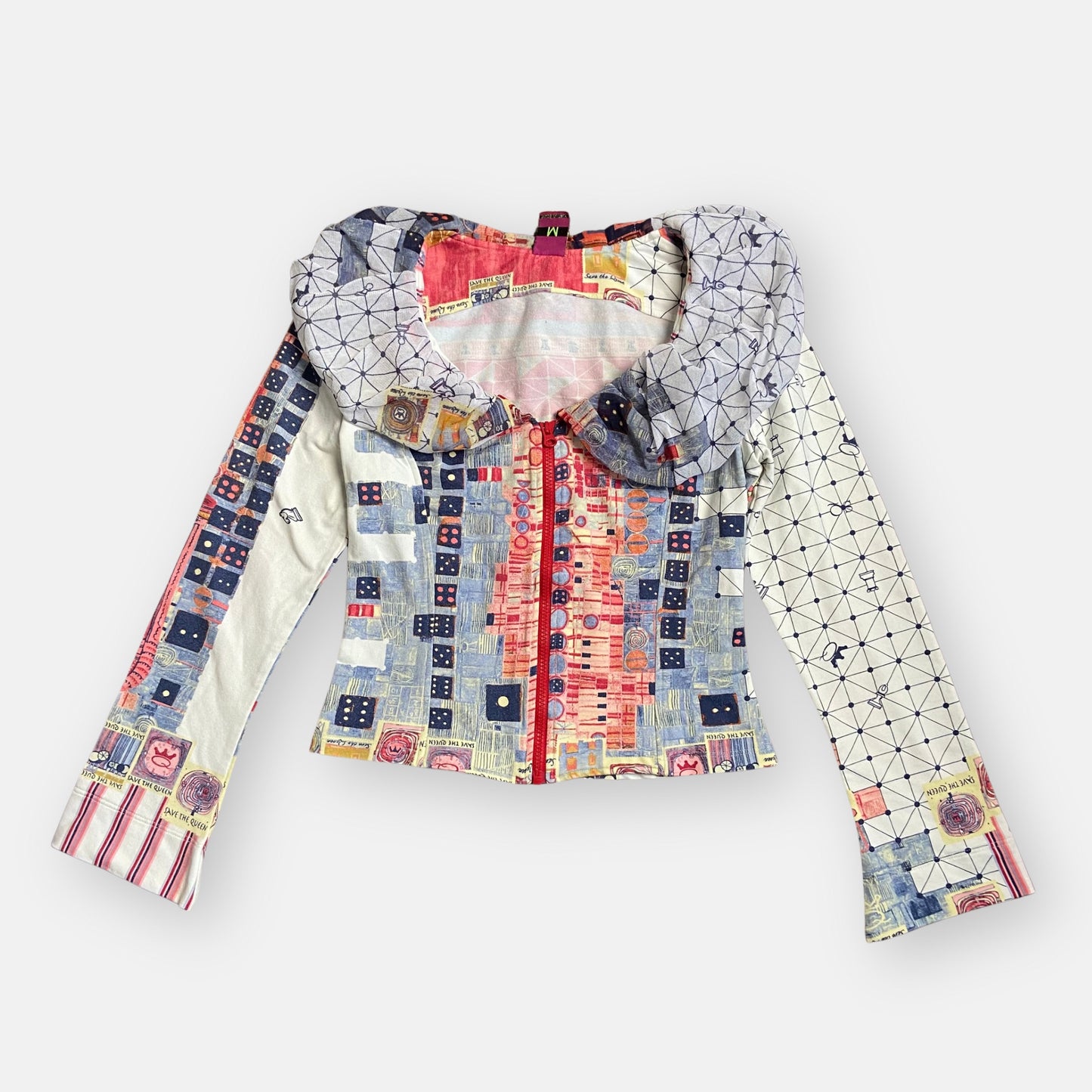 Save The Queen Zip Up Shirt - Size M