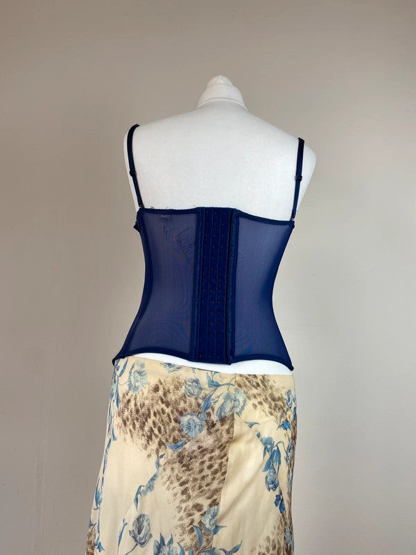 00s Blue Corset Top - Size S/M