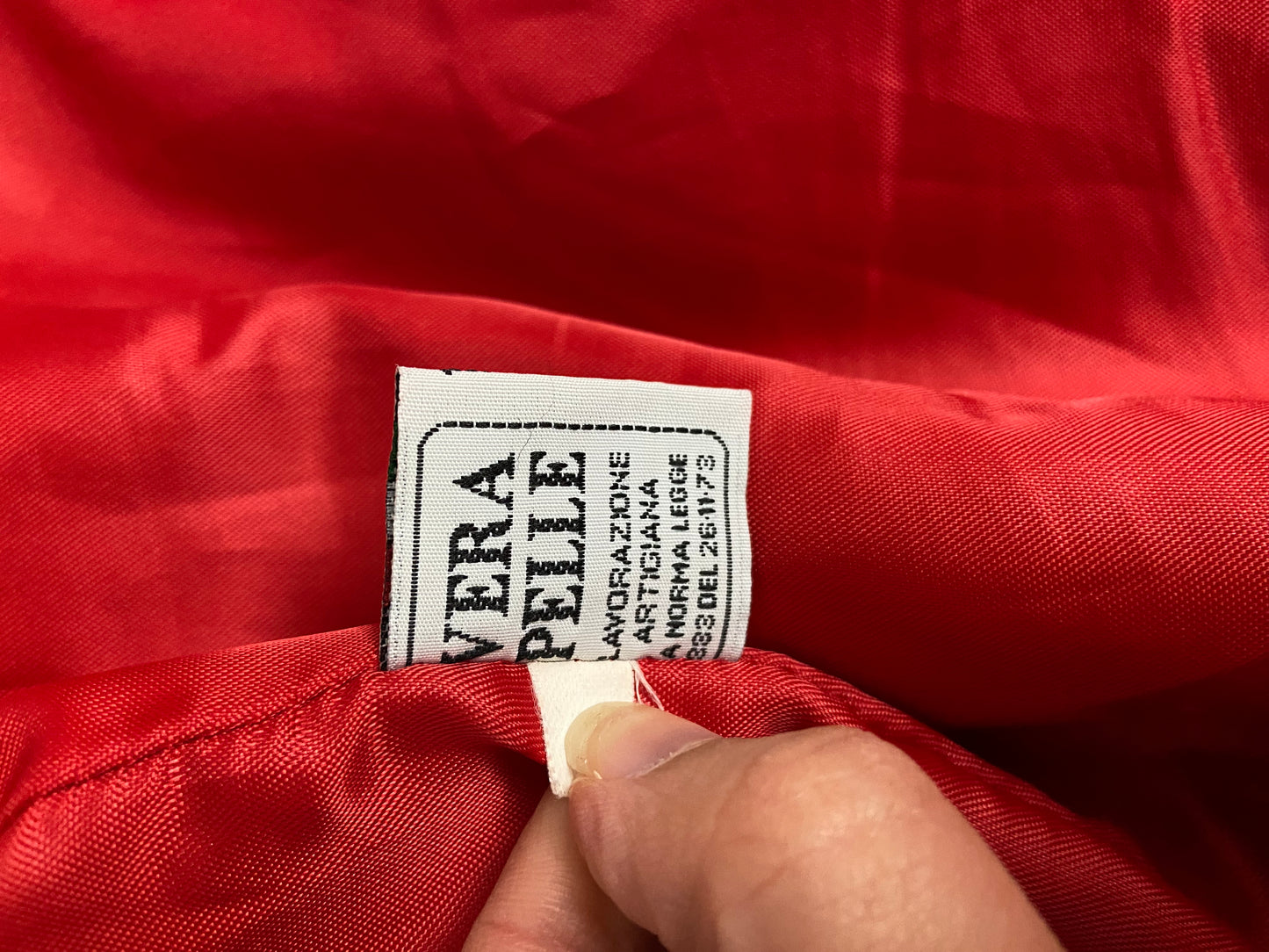 00s Red & Beige Leather Racer Motorcycle Jacket - Size S