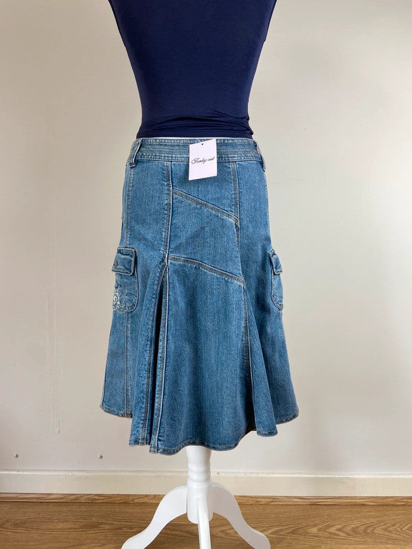 00s Flared Denim Skirt - Size 6/8