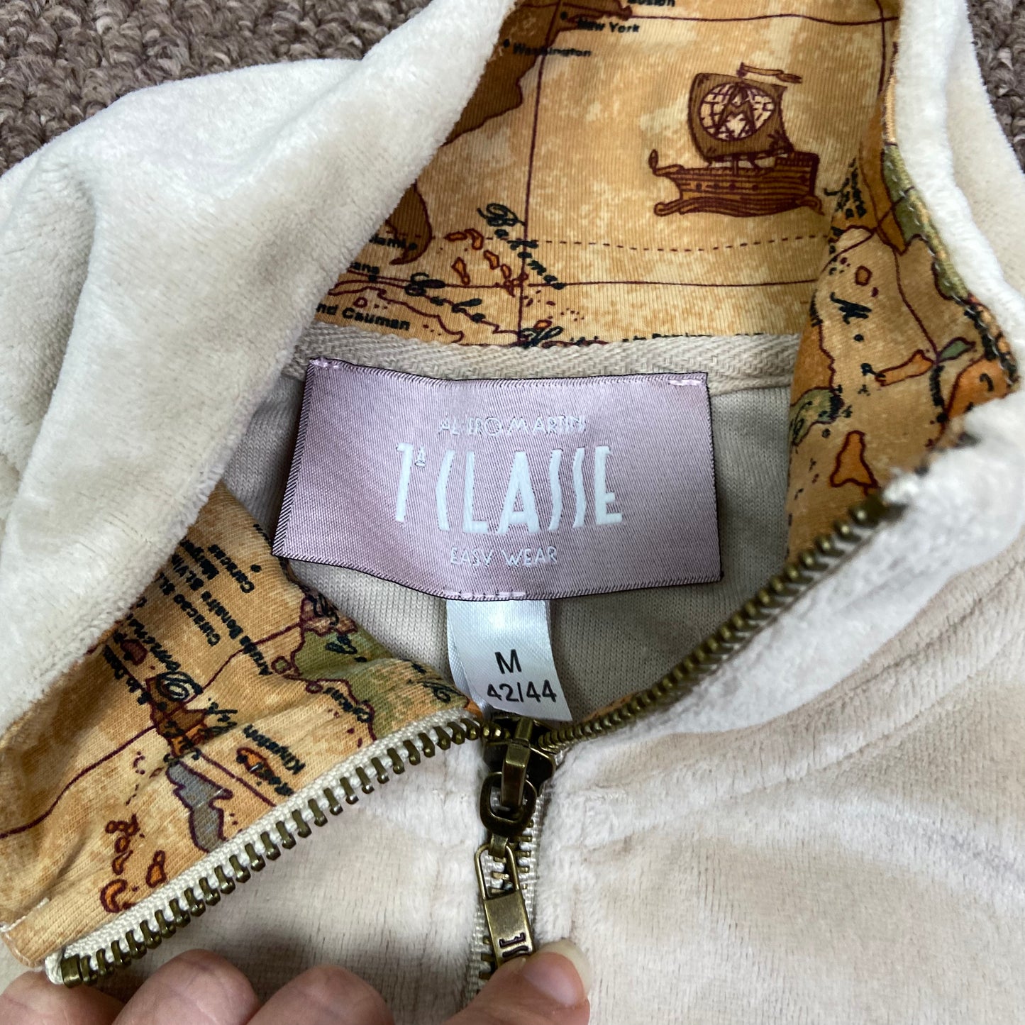 00s Alviero Martini Double Zip Jumper - Size M - Funky Cat