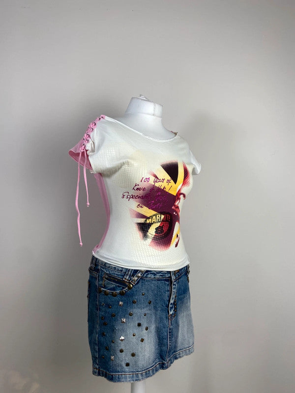 90s Graphic Printed Baby Tee - Size S