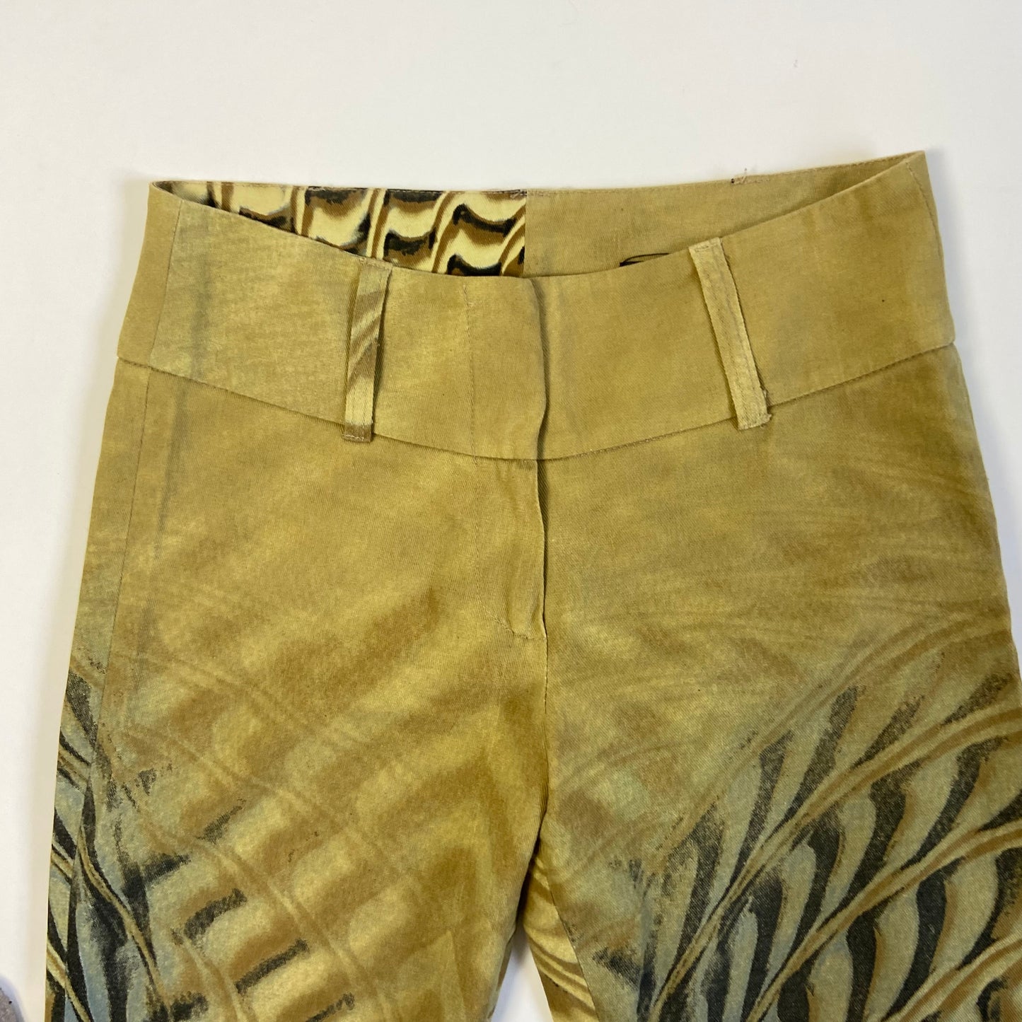 00s Abstract Print Flared Pants - Size 8