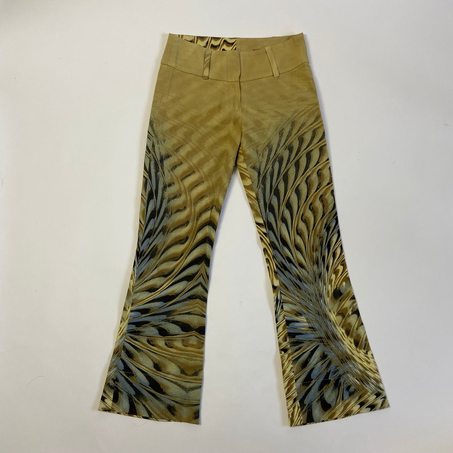 00s Abstract Print Flared Pants - Size 8