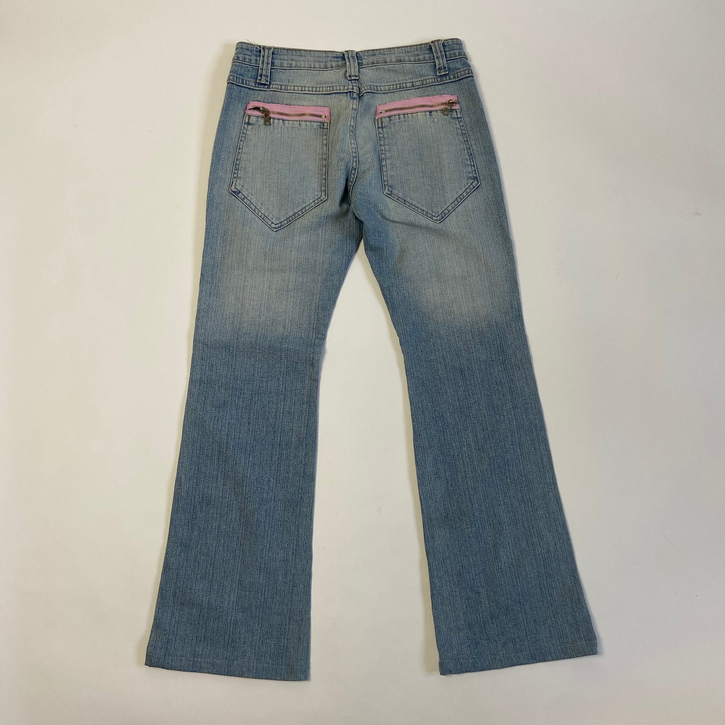 00s Flared Jeans With Pink Details - Size 6/8