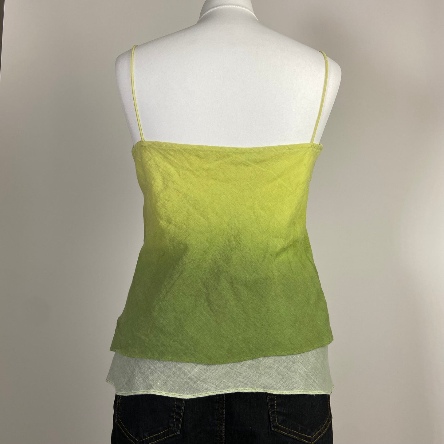 00s Lime Green Gradient Flowy Cami - Size S/M
