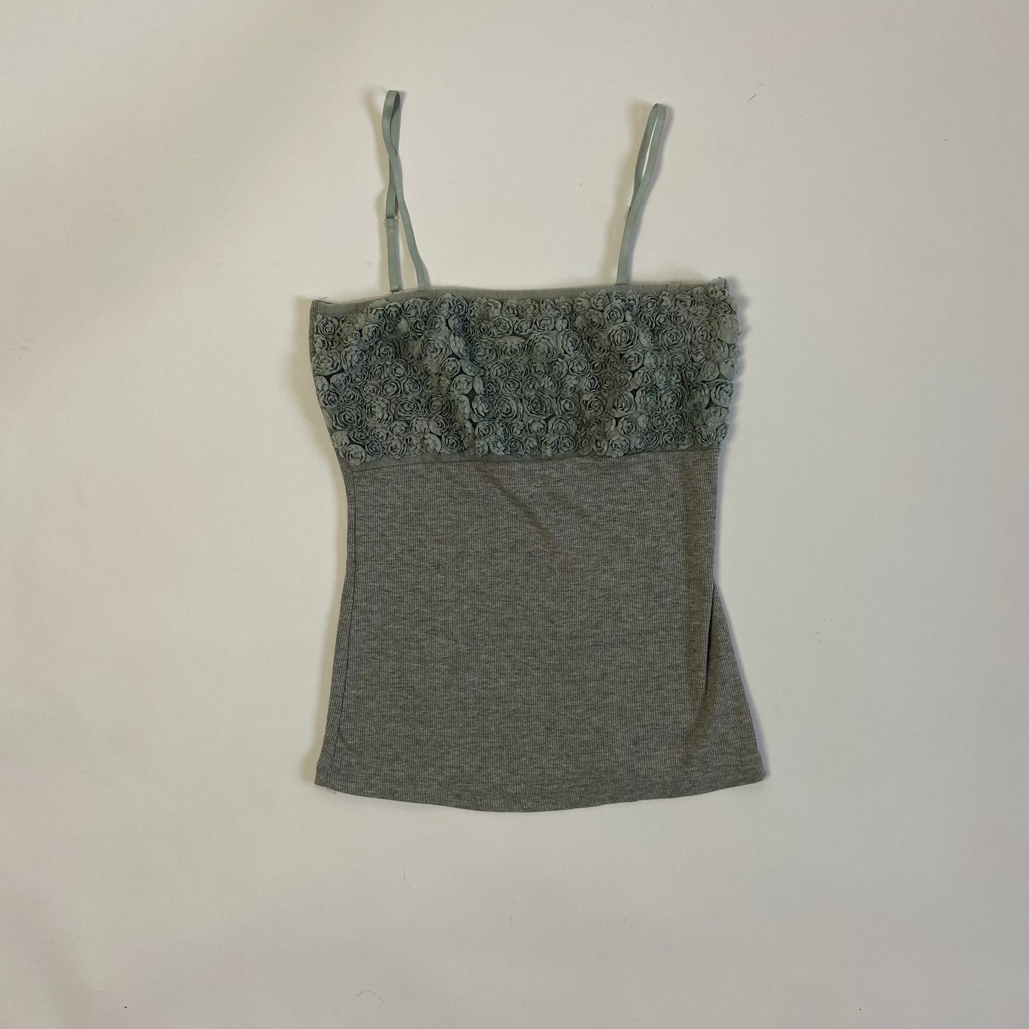 00s Embellished Floral Ribbed Cami - Size M